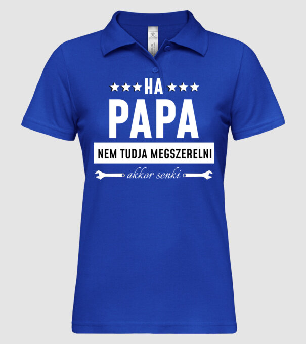  minta királykék pólón