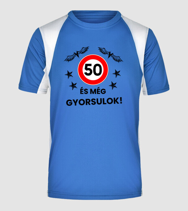  minta királykék pólón