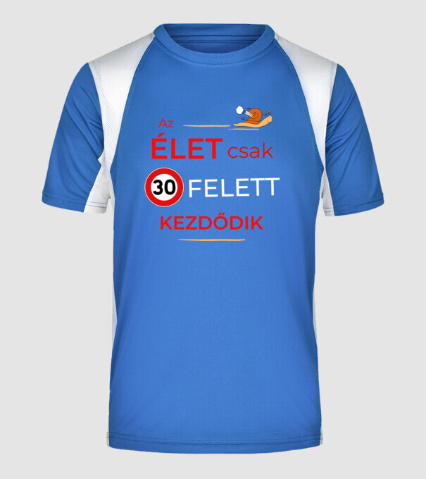  minta királykék pólón