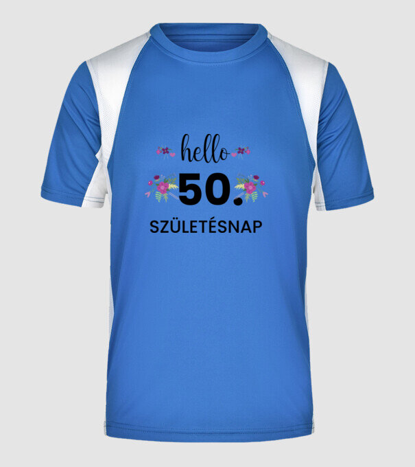  minta királykék pólón