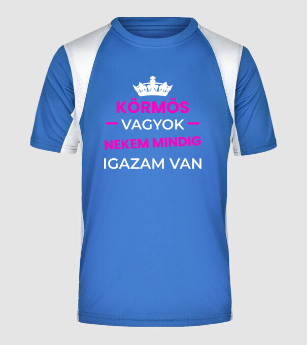  minta királykék pólón