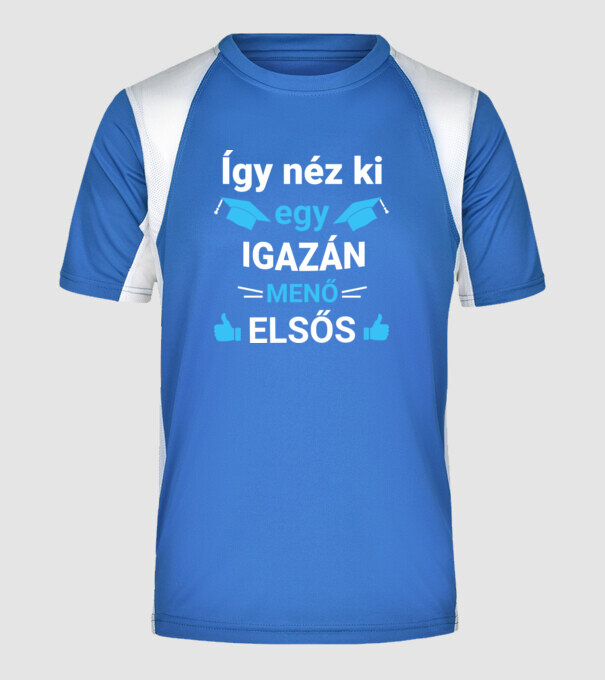  minta királykék pólón
