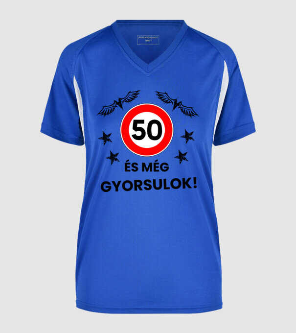  minta királykék pólón