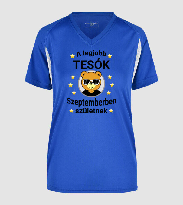  minta királykék pólón
