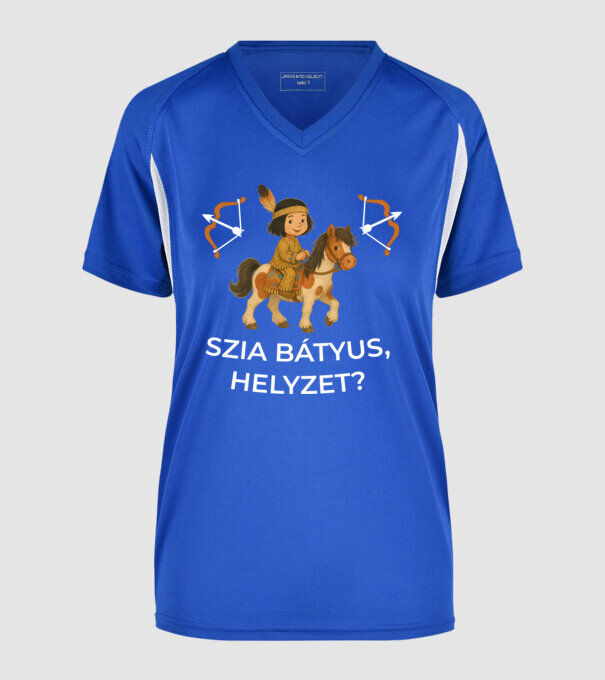  minta királykék pólón