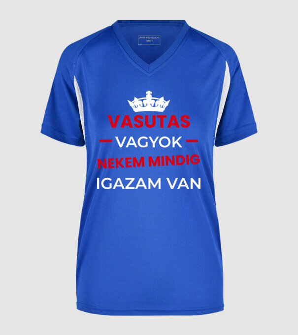  minta királykék pólón